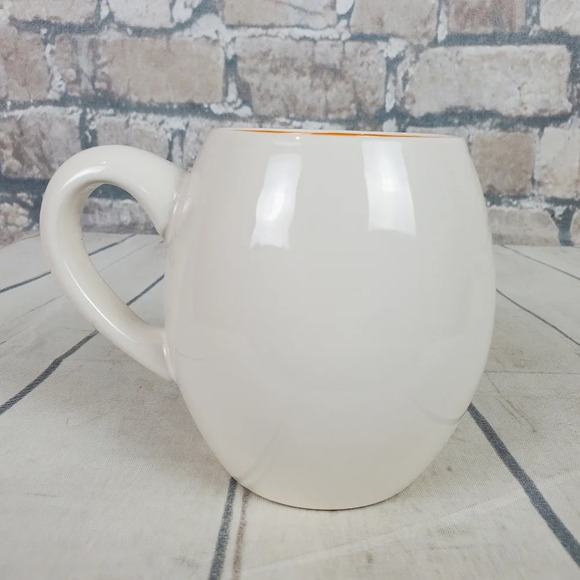 Rae Dunn by Magenta Trick  or Treat Cauldron Halloween Coffee Mug White Orange - Picture 5 of 8